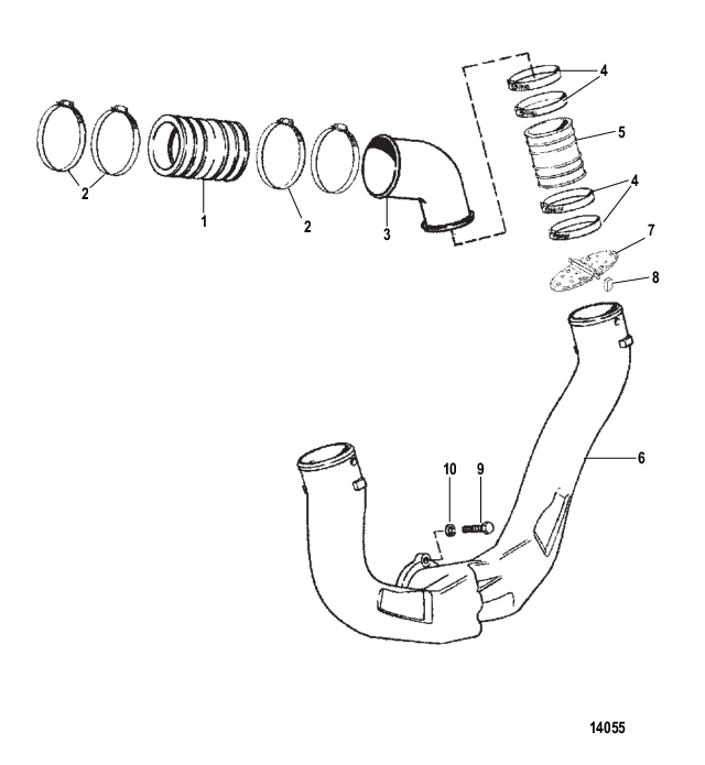 Exhaust System (Use With Two Piece Manifold)