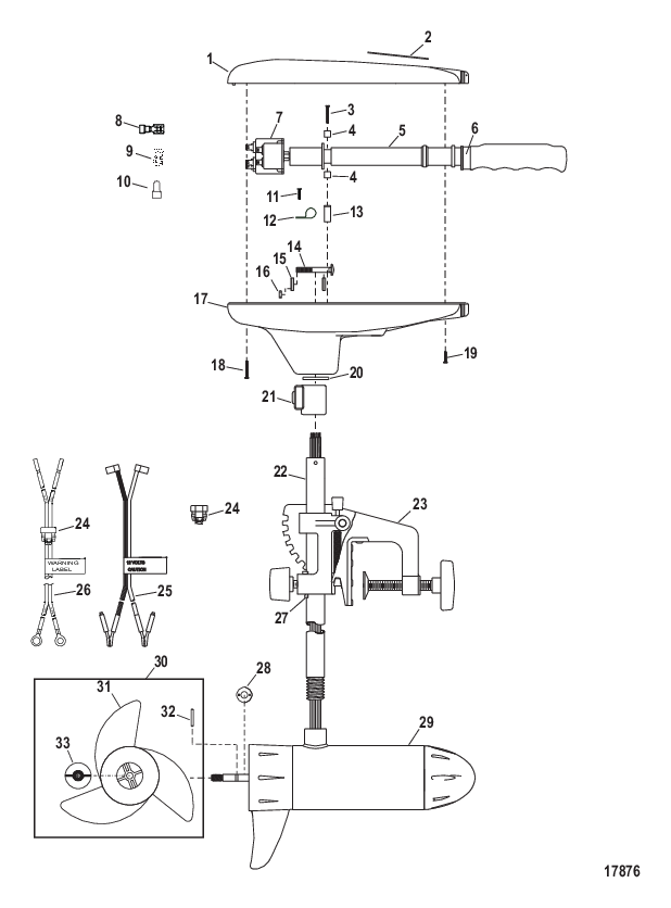 Двигатель для тралового лова в сборе (Модель T36) (12 В)