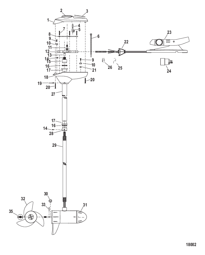 Двигатель для тралового лова в сборе (Модель FW46FB) (12 В)