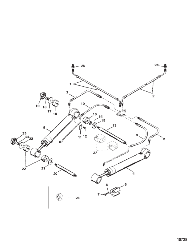 TRIM CYLINDERS AND HYDRAULIC HOSES