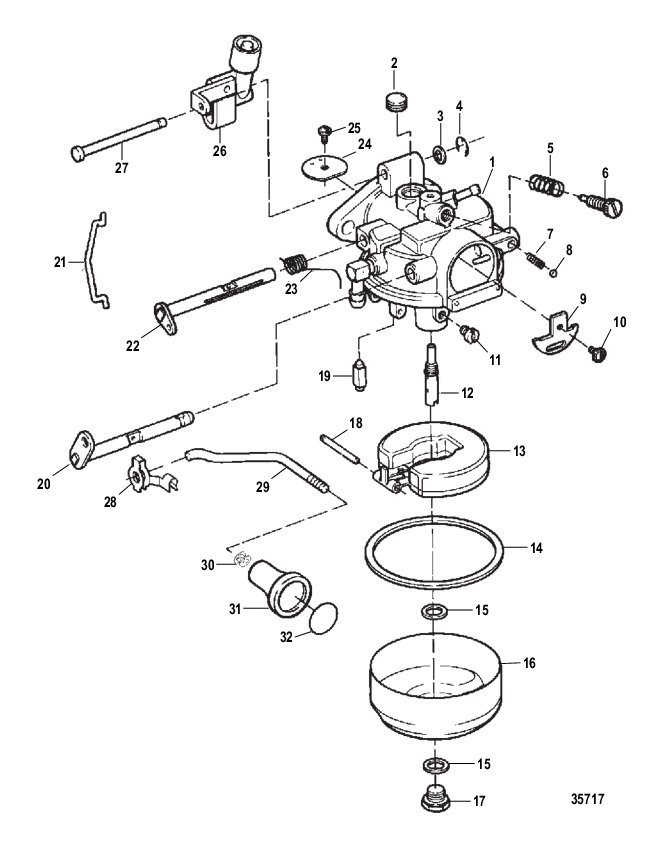 CARBURETOR (9.9 HP MODEL) (1304-855772T)