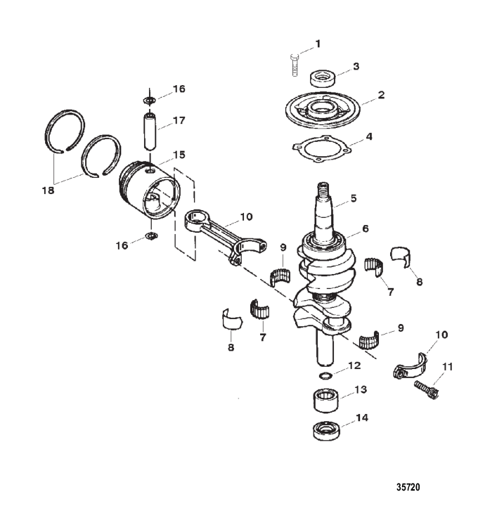 CRANKSHAFT AND PISTON