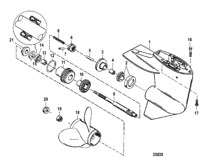 GEAR HOUSING ASSEMBLY (PROPSHAFT)