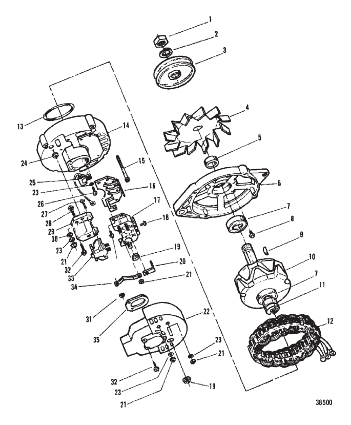 ALTERNATOR (MOTOROLA #8EM2003KA)