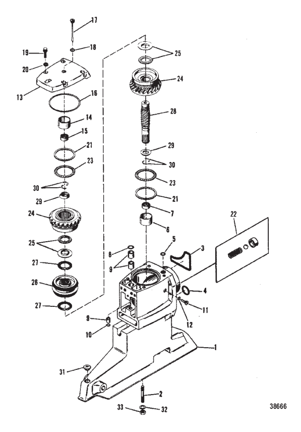 DRIVESHAFT HOUSING AND DRIVE GEARS