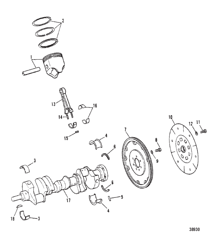 CRANKSHAFT PISTONS & CONNECTING RODS (230)