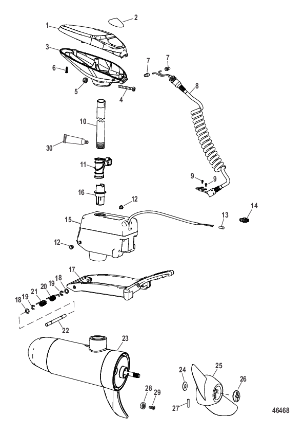 Двигатель для тралового лова в сборе (Модели для соленой воды)(конструкция II)