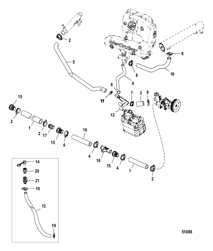 Cooling System Raw Water Components, Starboard