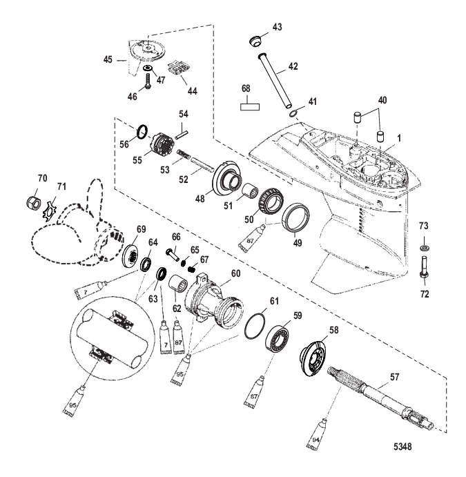 Gear Housing Propeller Shaft - 1.83:1 Gear Ratio