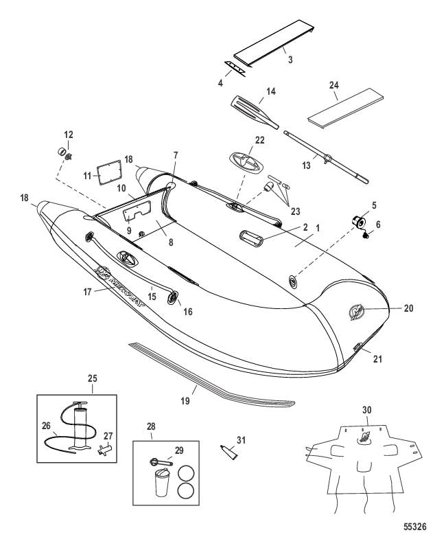 Модели Dinghy (200 / 240 / 270) с перекладиной