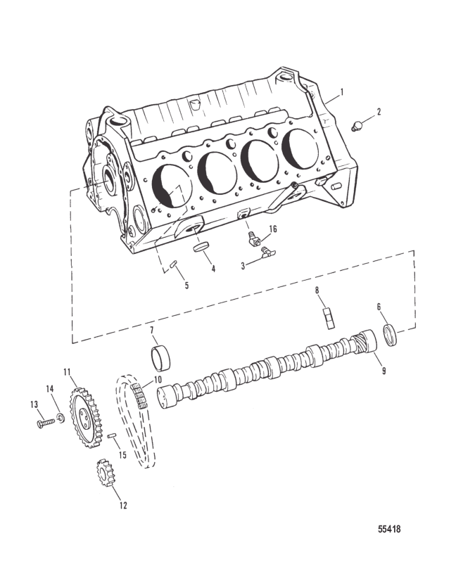 CYLINDER BLOCK AND CAMSHAFT