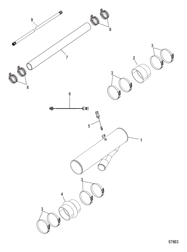 Выхлопная труба QSC, конструкция II, левый и правый борт, 6
