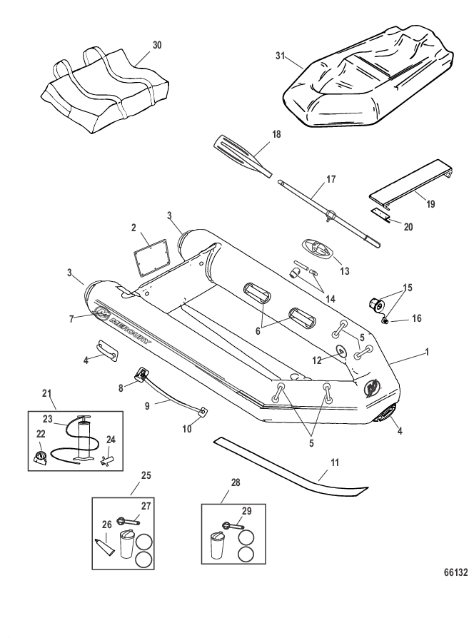 Модель Mercury Aluminum Rib 270/320 (с алюминиевым ребром) (Светло-серый)