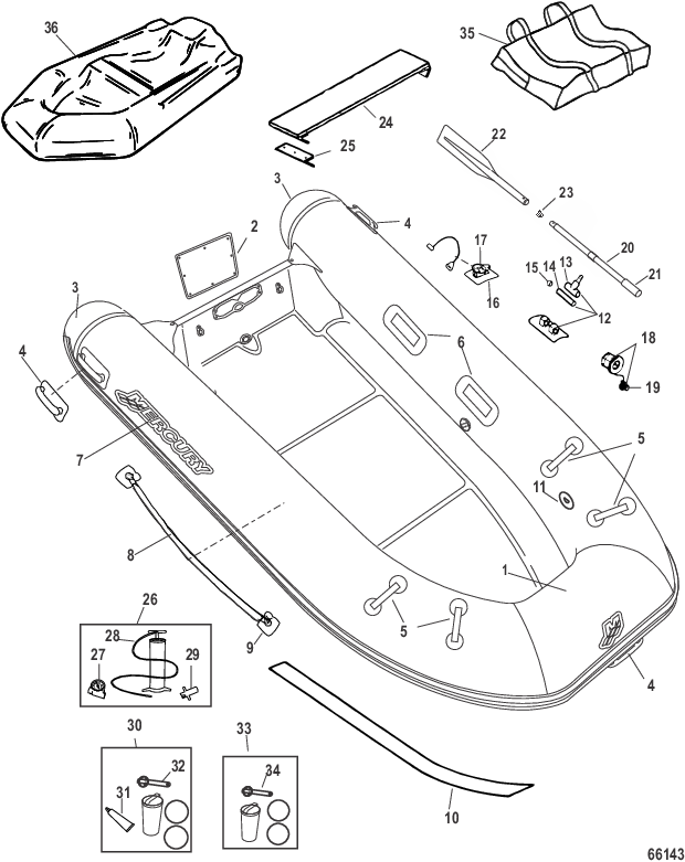 Модель Mercury Aluminum Rib 270/320 (с алюминиевым ребром) (Светло-серый)