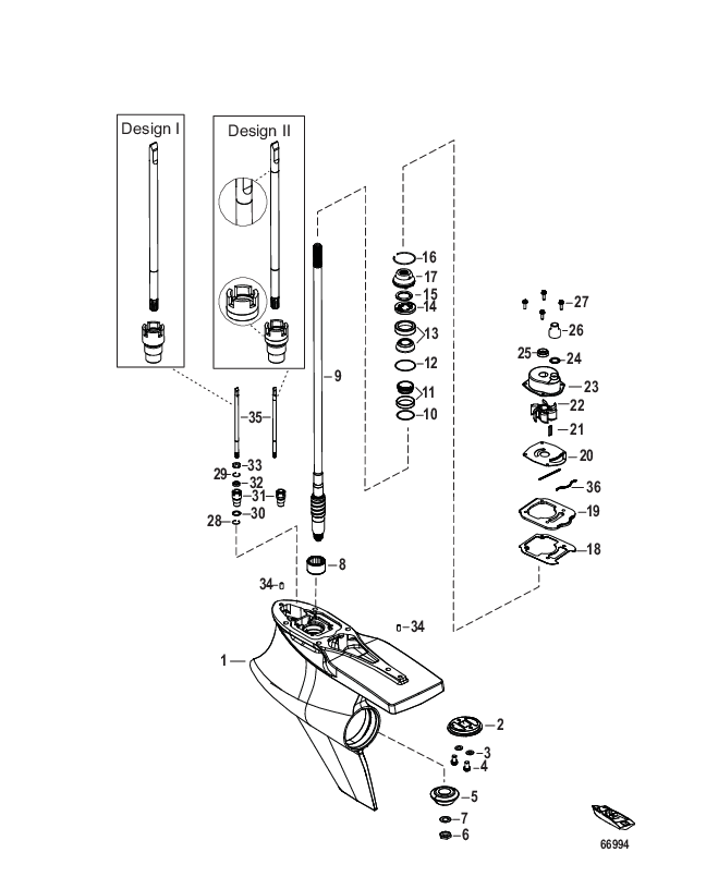 Gear Housing, Driveshaft, Sport Master 1.60