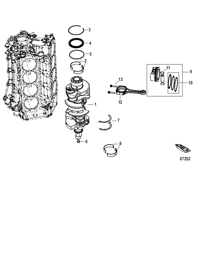 Crankshaft, Pistons and Connecting Rods