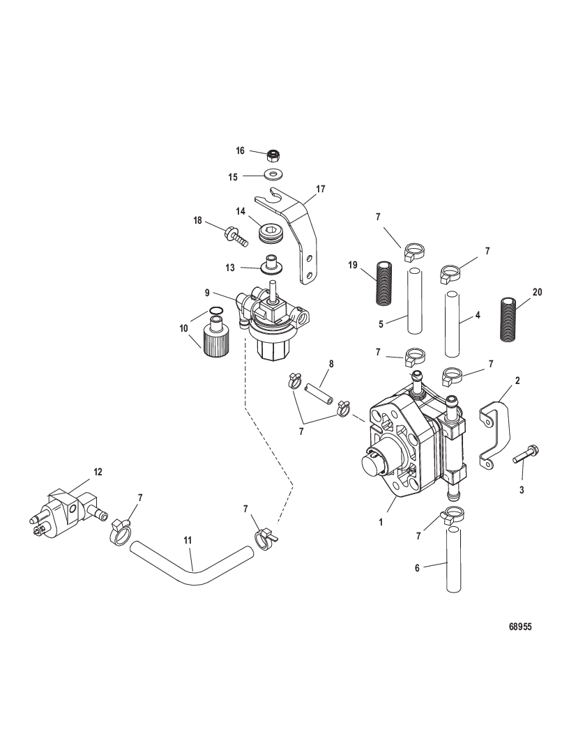 Топливный насос для мотора Mercury 50 EFI (4 ЦИЛ.)