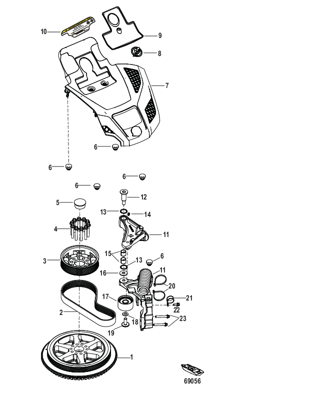 Flywheel and Tensioner Assembly