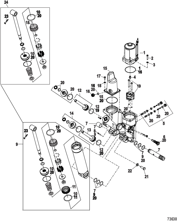 Power Trim Components Plastic Motor Housing